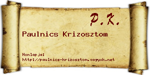 Paulnics Krizosztom névjegykártya
